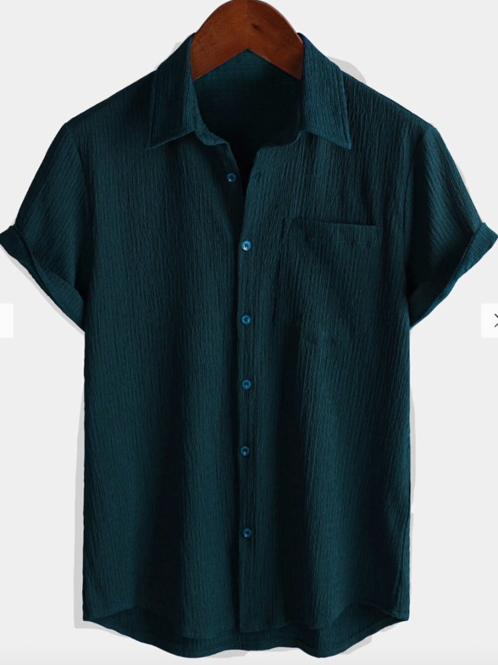 50% OFF Men's Forest Green Summer Pocket Casual Short Sleeve Shirt by Atlanl